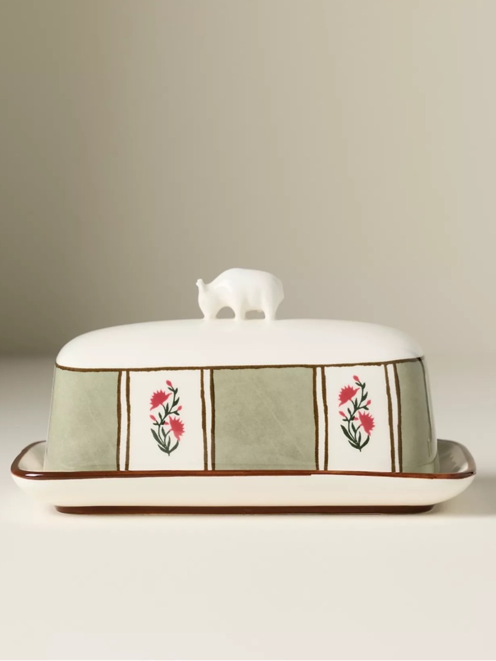 Anthropologie Millie Hand Painted Stoneware Cow Butter Dish